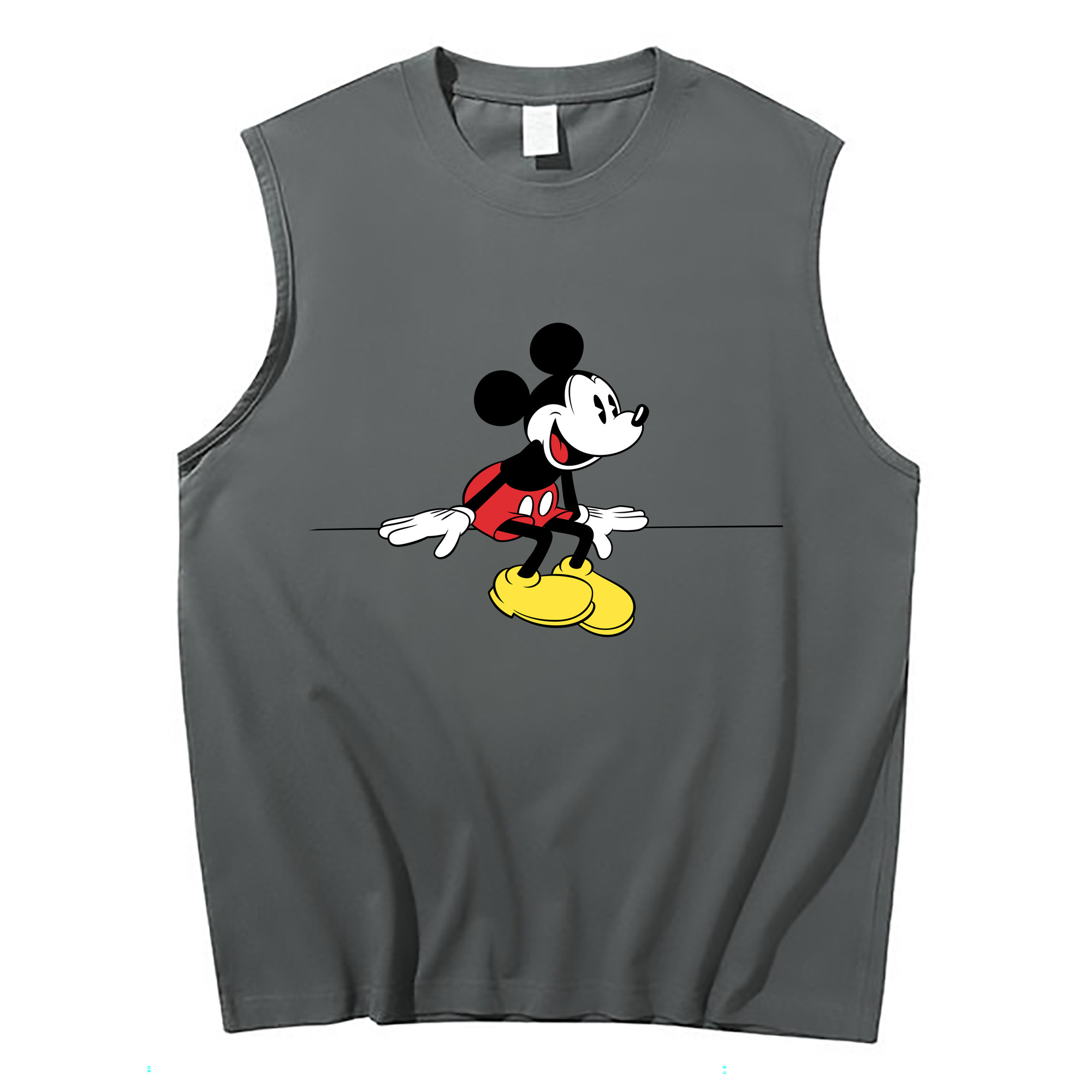 ミッキーマウス Mickey Mouse コットン100％タンクトップ（フロントプリント）
